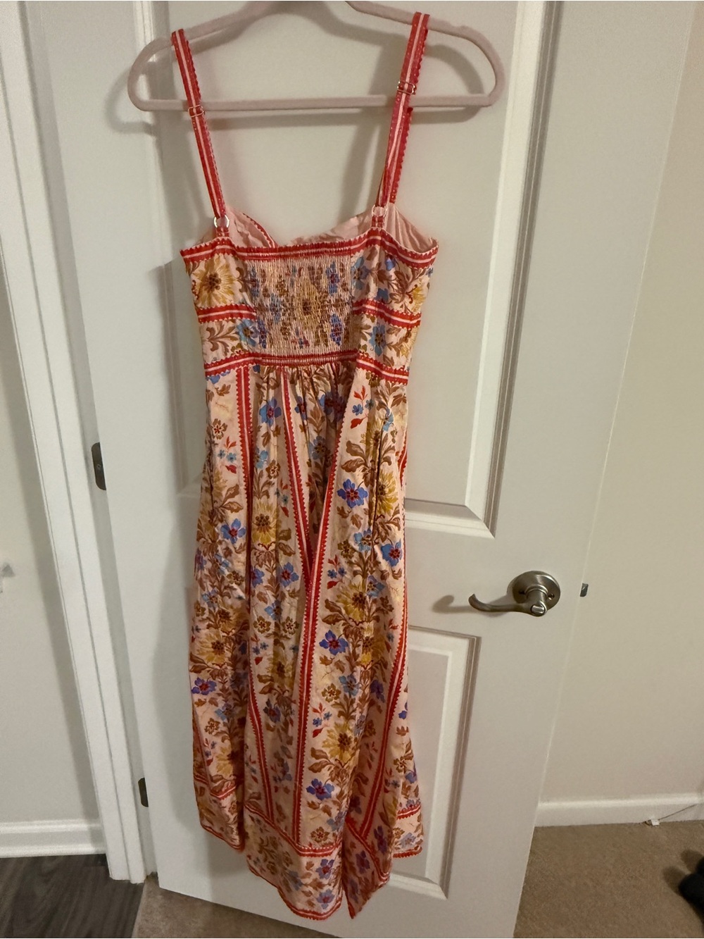 Hill House Margot Red Stripe Floral Dress - Picture 7 of 7
